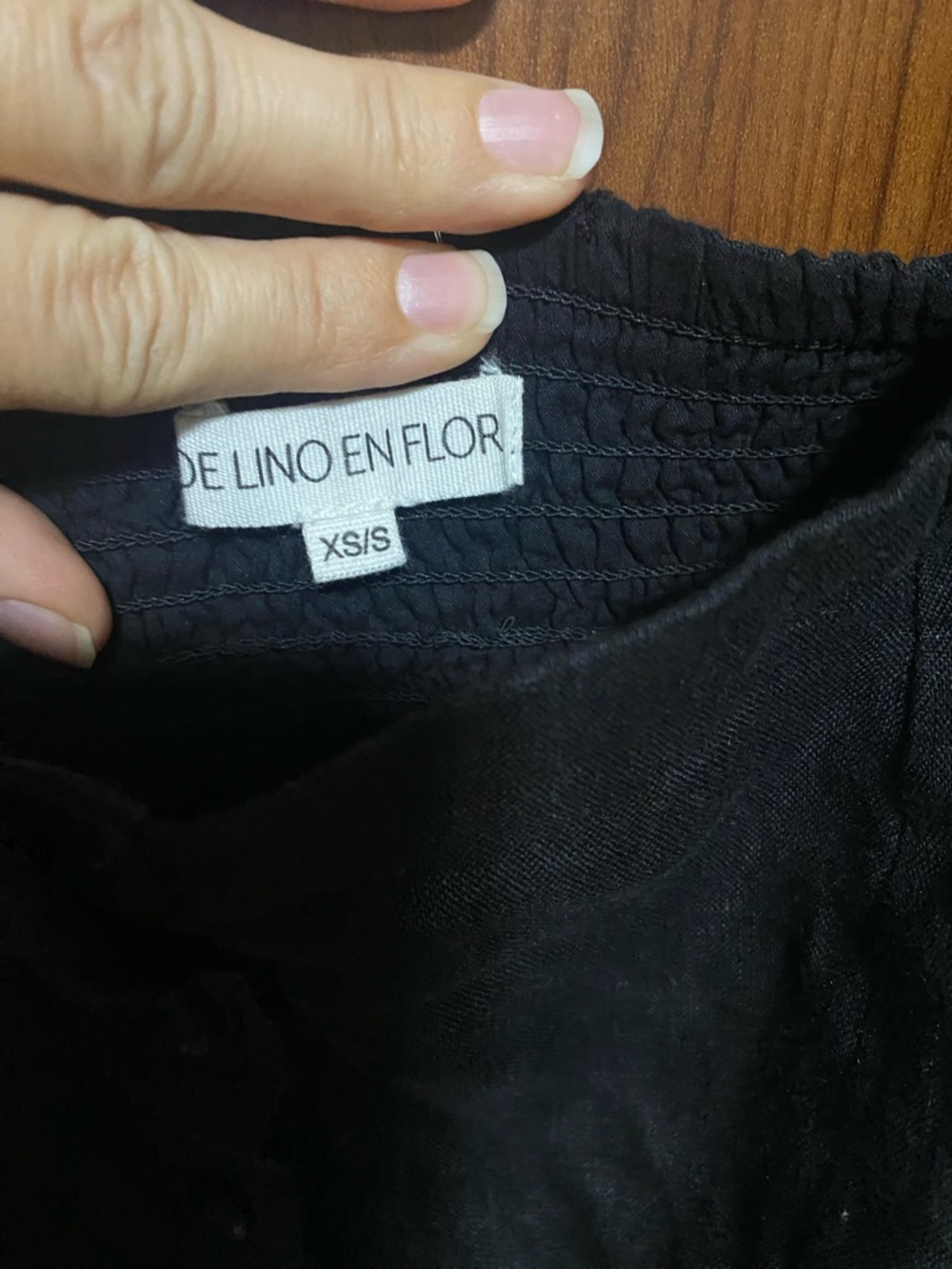 Black Puff-Sleeve Button Front 100 
% Linen Summer Maxi Dress size XS/Small - Picture 7 of 8